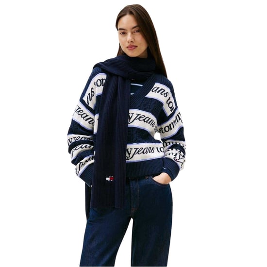 Tommy Jeans - Schal für Herren/Damen Unisex, gerippt (Dunkel-Marineblau) - Image 1