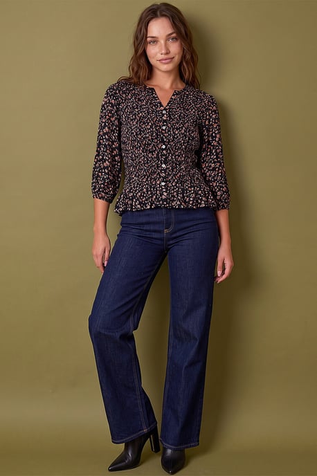 Petite Bluse mit Raffungen und Knopfleiste - Image 3
