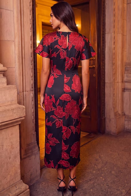 Roman Geblümtes Midikleid mit seitlicher Bindung - Image 3