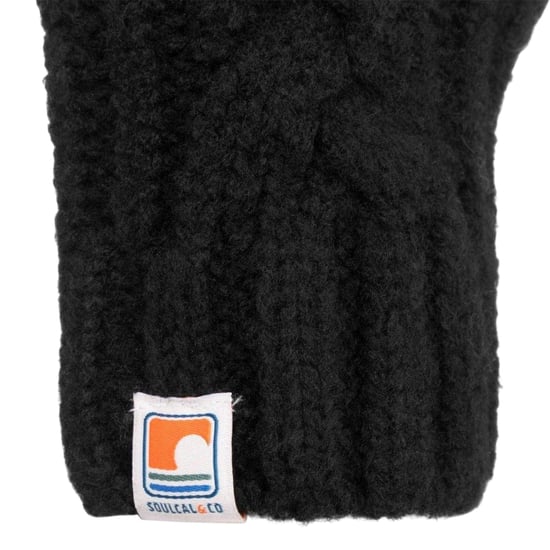 SoulCal - Mit Zopfmuster-Fäustlinge für Herren/Damen Unisex, Wolle (Schwarz) - Image 2