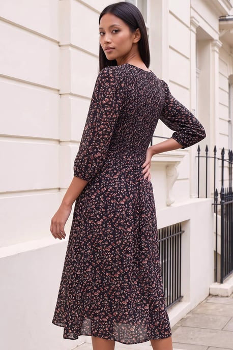 Petite Kleid mit Blumenmuster und gerafftem Oberteil - Image 2