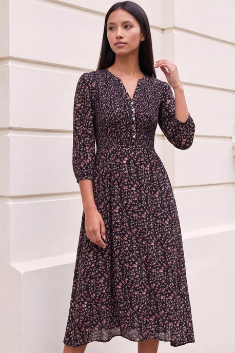 Petite Kleid mit Blumenmuster und gerafftem Oberteil - Image 3