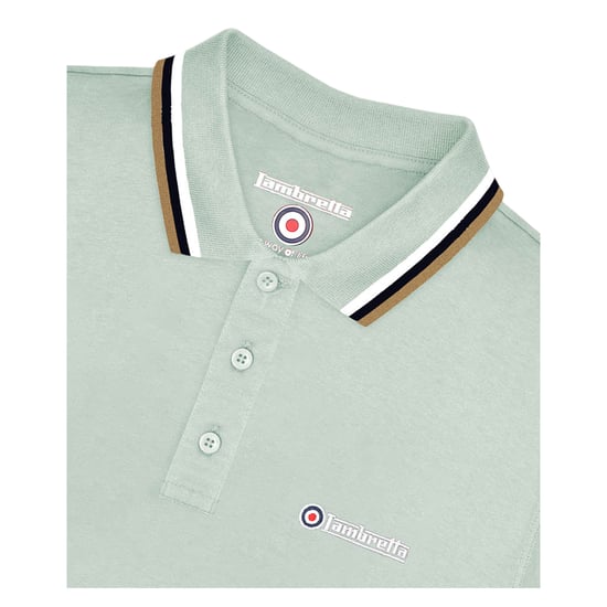 Lambretta - Poloshirt für Herren (Blasses Aqua/Weiß/Saphir/Nussbraun) - Image 4