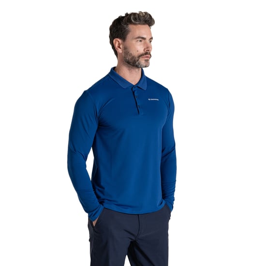 Craghoppers - "Bramshaw Golf" Poloshirt für Herren, Nosilife, Langärmlig (Dunkles Marineblau) - Image 1