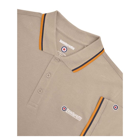 Lambretta - Poloshirt für Herren (Nussbraun/Weiß/Marine/Aprikose) - Image 4