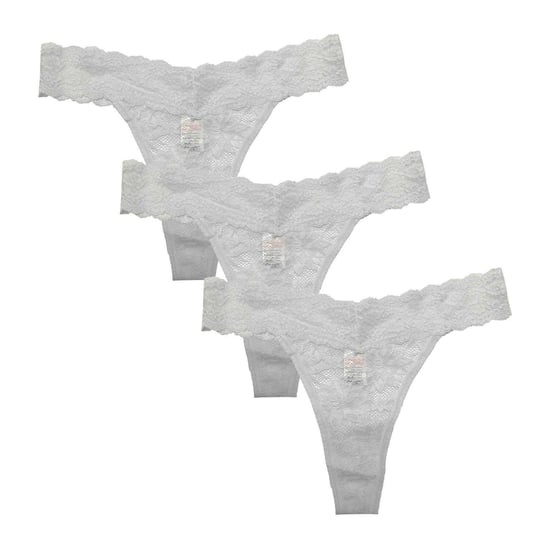 Be You - Thong für Damen, Spitze (3er-Pack) (Weiß) - Image 1