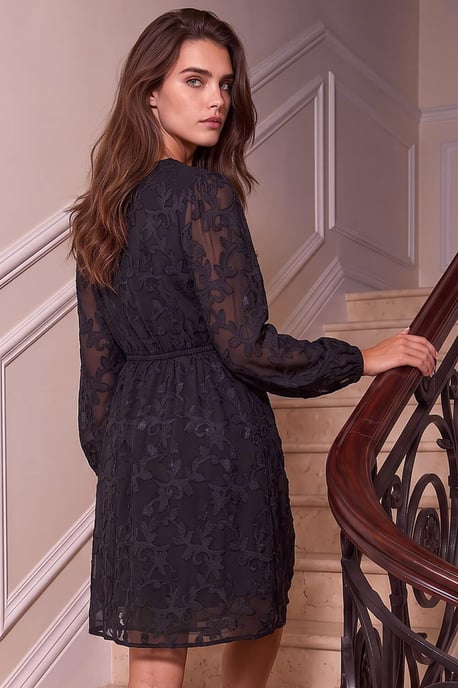 Petite Jacquard-Kleid mit Volants - Image 3