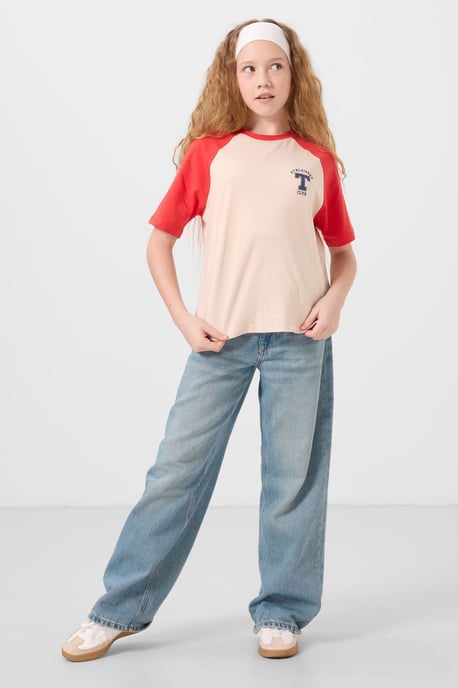 T-Shirt mit Rundhalsausschnitt, Relaxed Fit und Textprint - Image 1
