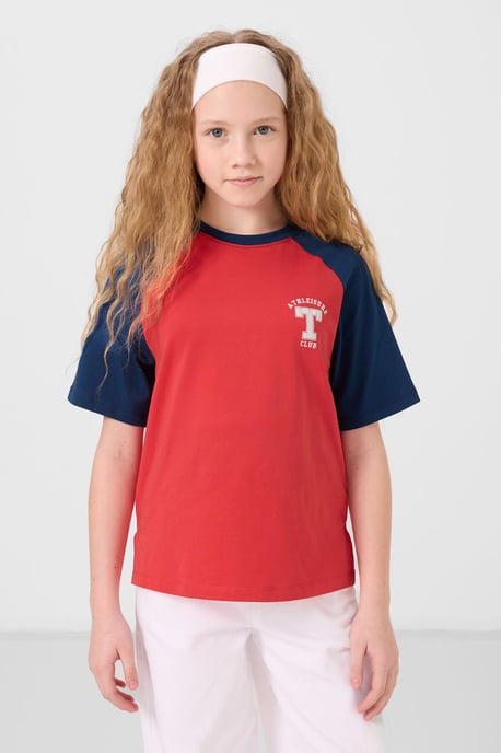 T-Shirt mit Rundhalsausschnitt, Textprint und Relaxed Fit - Image 1
