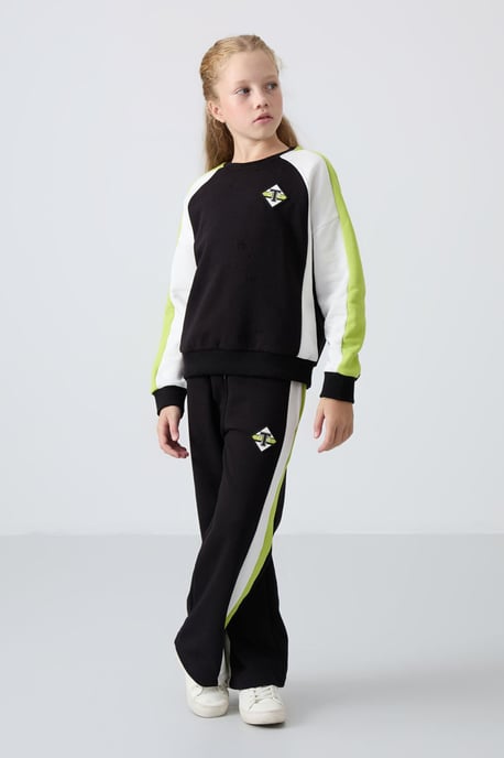 Color Blocked Wide Leg Trainingsanzug-Set - Image 1