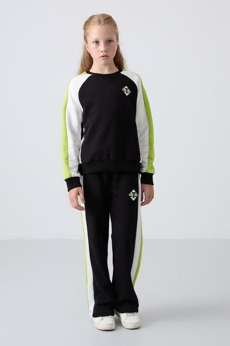 Color Blocked Wide Leg Trainingsanzug-Set - Image 5