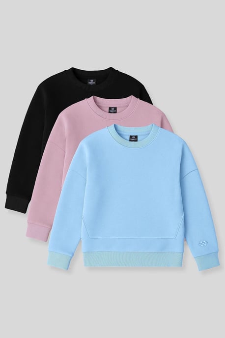 2er-Pack gerippte Sweatshirts mit Rundhalsausschnitt - Image 1