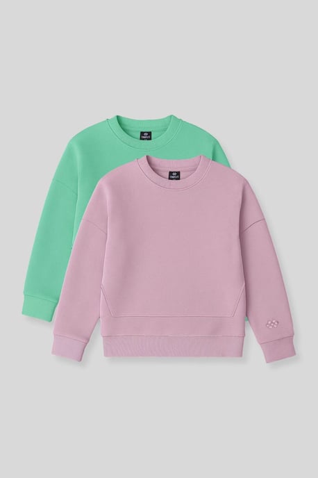 2er-Pack Sweatshirts mit Rundhalsausschnitt und Rippstruktur - Image 1