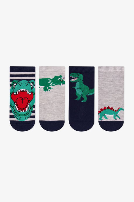Dino Bite Baumwolle 4er-Pack Sneakersocken - Image 1