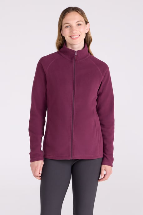 'Raso' Damen-Fleecejacke mit durchgehendem Reißverschluss, Softtouch, warm, Outdoor-Zwischenschicht, atmungsaktive Weste, Bordeauxrot - Image 2