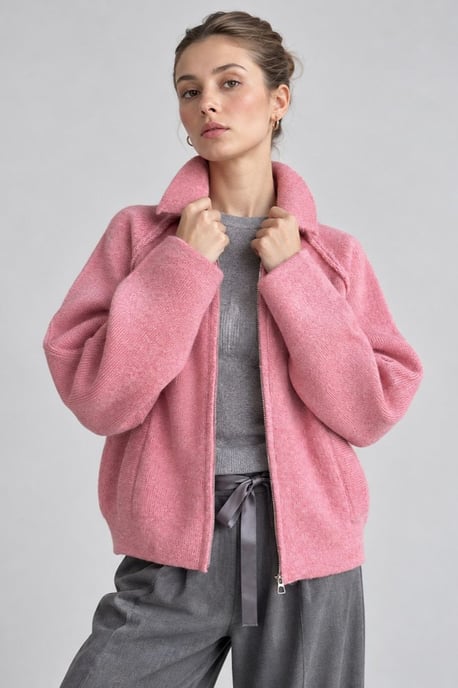 Soft-Touch-Strick-Cardigan mit Reißverschluss - Image 4