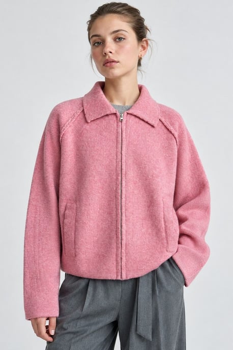 Soft-Touch-Strick-Cardigan mit Reißverschluss - Image 5