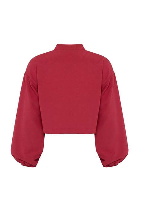 TRENDYOLMİLLA Damen Rot Gestreift Lang Regular Fit Hemden - Image 5