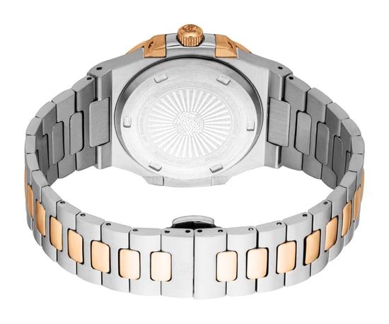 ROBERTO CAVALLI Herrenuhr, zweifarbige Gehäusefarbe Silber & Roségold, dunkelgraues Zifferblatt, zweifarbiges Metallarmband in Silber & Roségold, 3 Zeiger, Datum, 3 ATM - Image 2