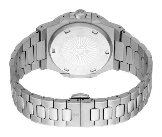 ROBERTO CAVALLI Herrenuhr, silberfarbenes Gehäuse, dunkelblaues Zifferblatt, Armband aus Edelstahl, 3 Zeiger, Datumsanzeige, 3 ATM - Image 2
