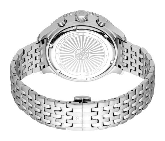 ROBERTO CAVALLI Herrenuhr, silberfarbenes Gehäuse, silberfarbenes Zifferblatt, Metallarmband aus Edelstahl, Chronograph, 10 ATM - Image 2