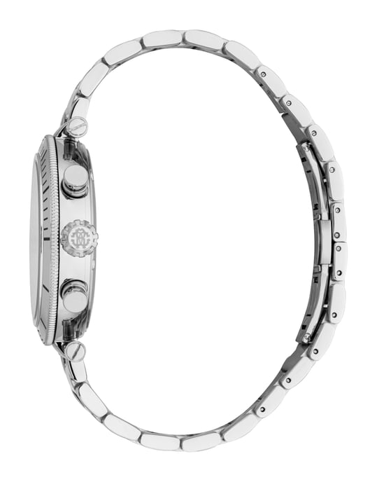 ROBERTO CAVALLI Herrenuhr, Gehäuse in Silberfarbe, schwarzes Zifferblatt, Metallarmband aus Edelstahl, Chronograph, 10 ATM - Image 3