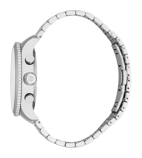 ROBERTO CAVALLI Herrenuhr, silberfarbenes Gehäuse, silberfarbenes Zifferblatt, Metallarmband aus Edelstahl, Chronograph, 10 ATM - Image 3