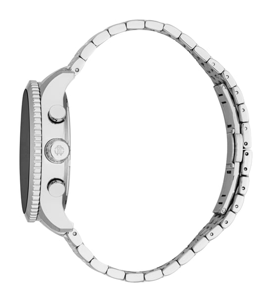 ROBERTO CAVALLI Herrenuhr, Gehäuse in Silberfarbe, schwarzes Zifferblatt, Metallarmband aus Edelstahl, Chronograph, 10 ATM - Image 3