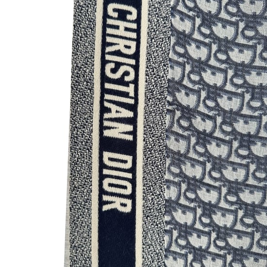 Dior Oblique Schal aus grauer Seide - Image 4
