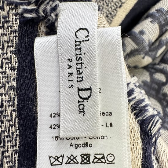 Dior Oblique Schal aus grauer Seide - Image 5