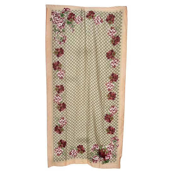 Gucci GG Blooms Print Schal aus mehrfarbiger Seide - Image 2