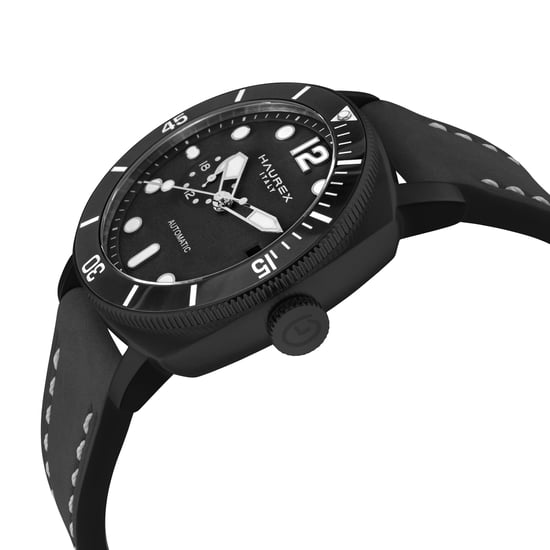 Fortezza IPBLK Edelstahlgehäuse, schwarze Lünette, schwarzes Zifferblatt, schwarzes Canvas-Armband - Image 3