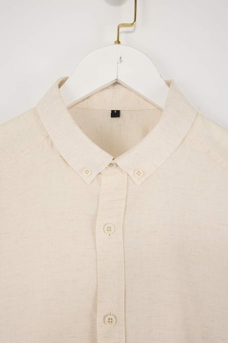 TRENDYOL MAN Herren Beige Einfarbig Lang Regular Fit Hemden - Image 4