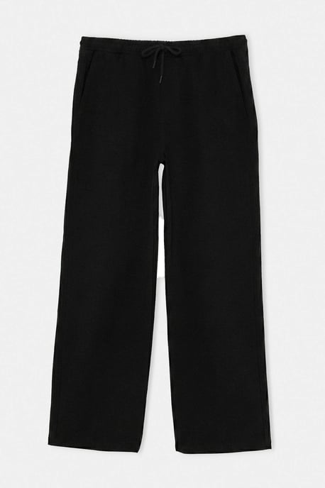 TRENDYOL MAN Herren Schwarz Einfarbig Weites Bein Normale Taille Hosen - Image 3