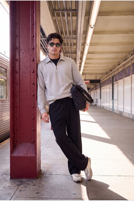 TRENDYOL MAN Herren Schwarz Einfarbig Weites Bein Normale Taille Hosen - Image 6