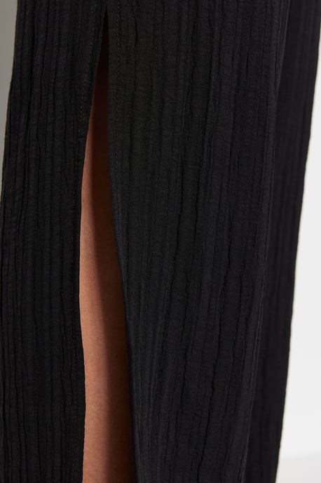 Trendyol Curve Damen Schwarz Strukturiert Weites Bein Hohe Taille Große Größen Hosen - Image 4