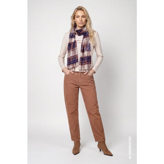 Monari Schal mit Karomuster 810265 554 Tiramisu-Muster - Image 2