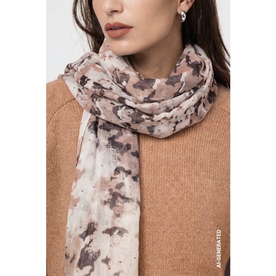 Monari Hahnentritt-Schal 810055 528 Muster in Zuckergussbraun - Image 6