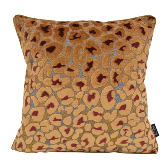 NOVÉE Leopard braun/burgunder Kissenbezug | 45x45 cm | Samt/Polyester - Image 1