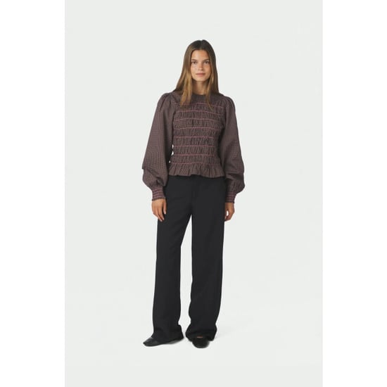 Neo Noir Oliana Check Bluse 170534 306 Dusty Brown - Image 2