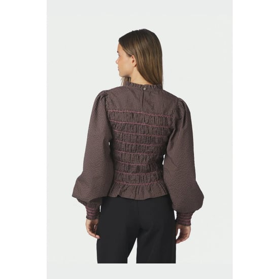 Neo Noir Oliana Check Bluse 170534 306 Dusty Brown - Image 3