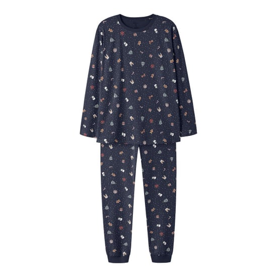 Name It Damen-/Herren-Weihnachtspyjama-Set lang NANVISMAS Dunkelblau - Image 1