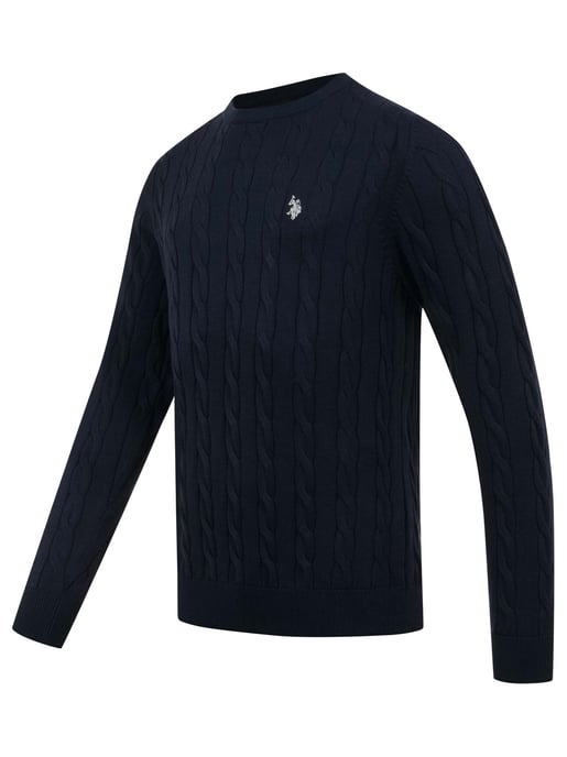 U.S. POLO ASSN. Herren Pullover – Zopfstrick aus 100% Baumwolle - Image 2