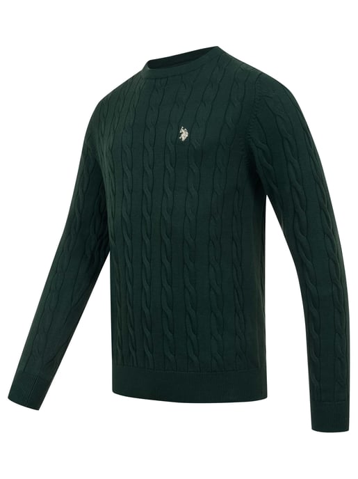 U.S. POLO ASSN. Herren Pullover – Zopfstrick aus 100% Baumwolle - Image 2