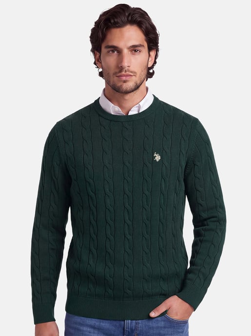U.S. POLO ASSN. Herren Pullover – Zopfstrick aus 100% Baumwolle - Image 5