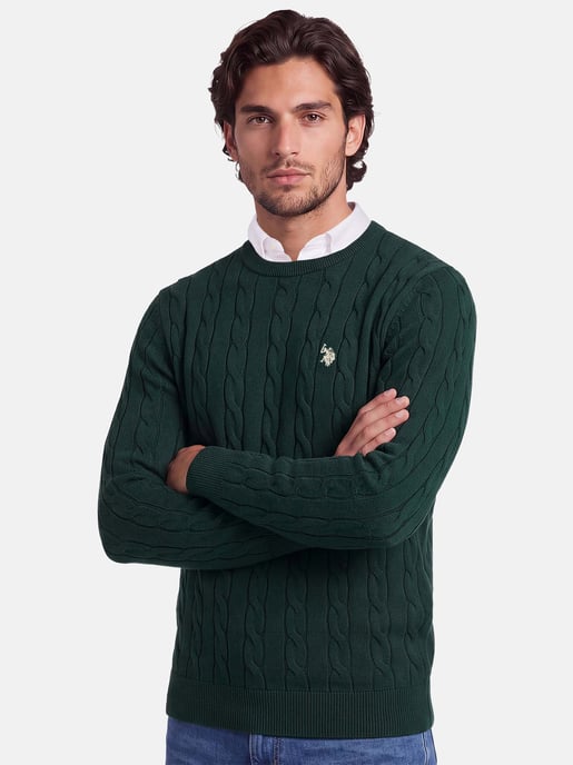 U.S. POLO ASSN. Herren Pullover – Zopfstrick aus 100% Baumwolle - Image 6