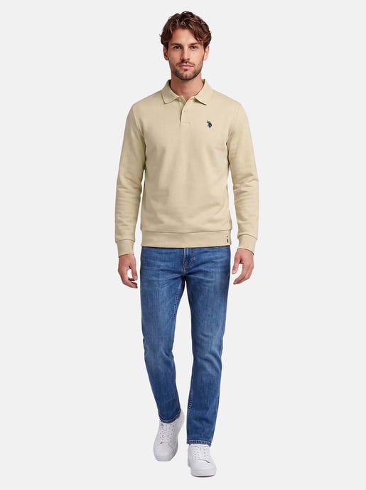 U.S. POLO ASSN. Herren Sweatpolo USEthaan – Polokragen mit Knopfleiste & Logo-Stickerei - Image 4