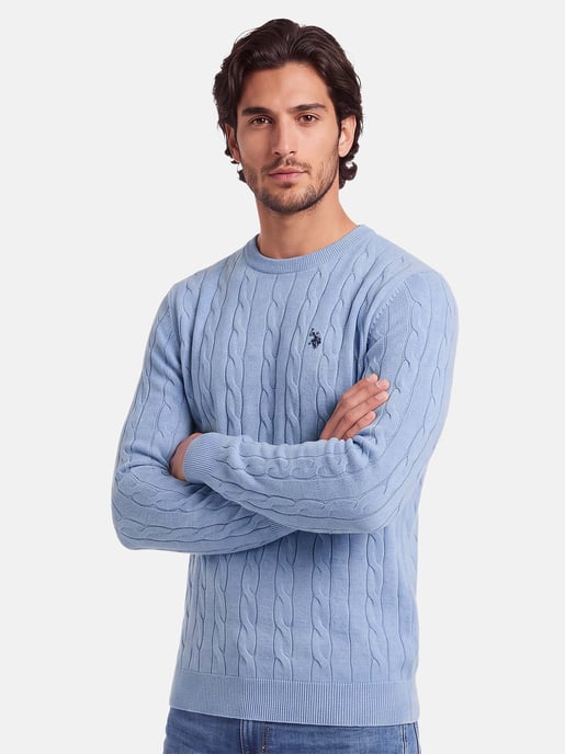 U.S. POLO ASSN. Herren Pullover – Zopfstrick aus 100% Baumwolle - Image 6