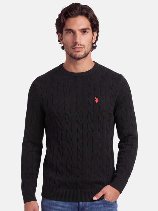 U.S. POLO ASSN. Herren Pullover – Zopfstrick aus 100% Baumwolle - Image 5