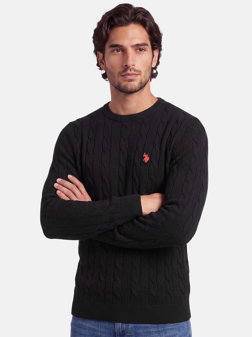 U.S. POLO ASSN. Herren Pullover – Zopfstrick aus 100% Baumwolle - Image 6